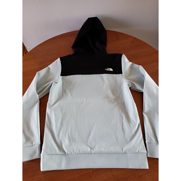 The North Face Tekno Hoodie Pullover Womens Small Sweatshirt Two Tone Blue Black - Picture 8 of 12